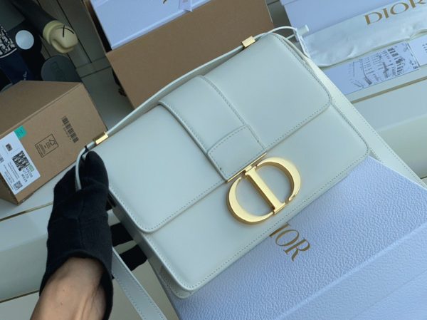 Fausse Sac Dior 30 Montaigne Medium en veau box blanc – Image 9