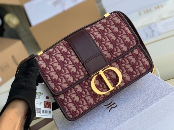 Contrefaçon Sac Dior 30 Montaigne Medium en jacquard Oblique bordeaux – Image 6