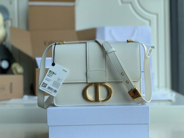 Fausse Sac Dior 30 Montaigne Medium en veau box blanc – Image 6