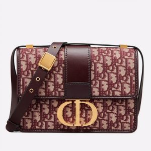 Contrefaçon Sac Dior 30 Montaigne Medium en jacquard Oblique bordeaux