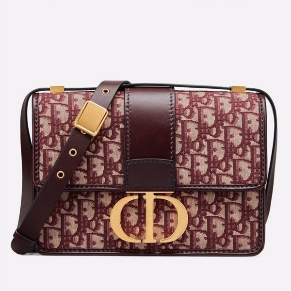 Contrefaçon Sac Dior 30 Montaigne Medium en jacquard Oblique bordeaux
