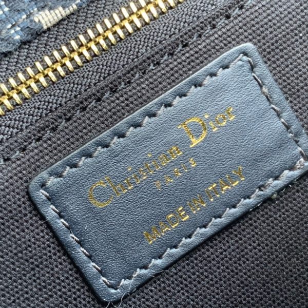 Réplique Sac Dior 30 Montaigne Medium en jacquard Oblique bleu – Image 5