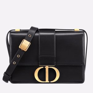 Réplique Sac Dior 30 Montaigne Medium en veau box noir