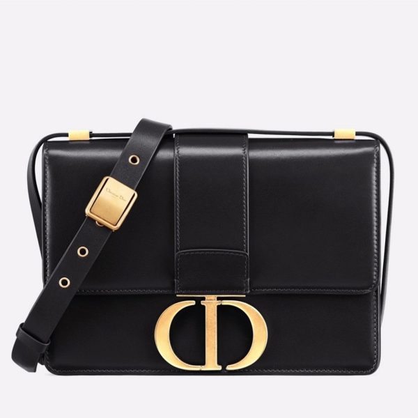 Réplique Sac Dior 30 Montaigne Medium en veau box noir