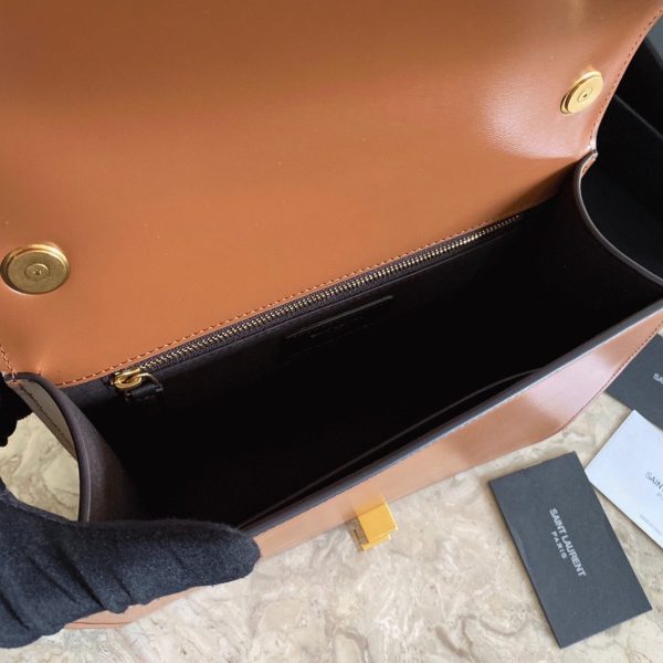 Réplique Sac Saint Laurent Le Carré à Bandoulière en Marron – Image 9