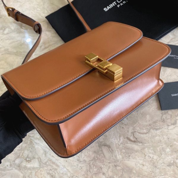 Réplique Sac Saint Laurent Le Carré à Bandoulière en Marron – Image 8