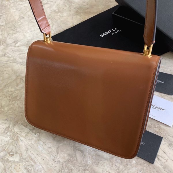 Réplique Sac Saint Laurent Le Carré à Bandoulière en Marron – Image 7
