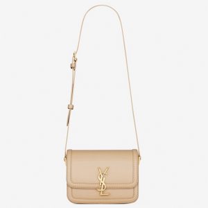 Sac Saint Laurent Solferino Small en Cuir de Veau Beige