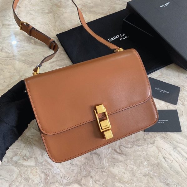 Réplique Sac Saint Laurent Le Carré à Bandoulière en Marron – Image 5