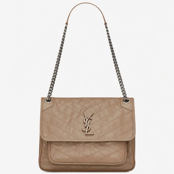 Réplique Sac Saint Laurent Niki Medium à Chaîne en Beige
