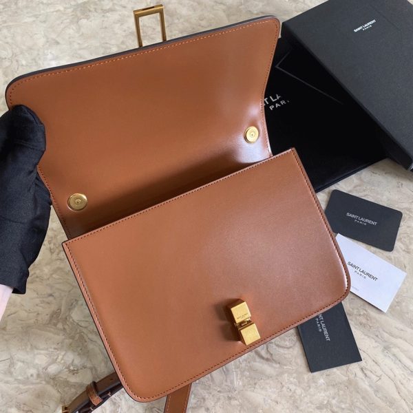 Réplique Sac Saint Laurent Le Carré à Bandoulière en Marron – Image 2
