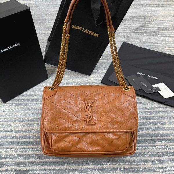 Réplique Sac Saint Laurent Niki Medium à Chaîne en Marron – Image 4
