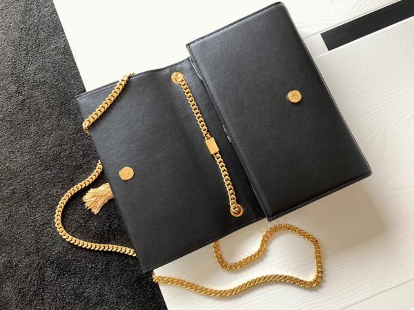 Réplique Sac Saint Laurent Kate Small à Chaîne en Noir – Image 2