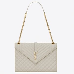 Réplique Sac Saint Laurent Envelope Large en Blanc