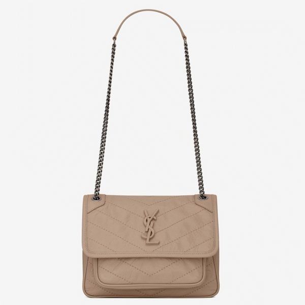 Réplique Sac Saint Laurent Niki Baby à Chaîne en Beige
