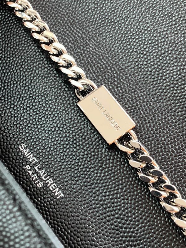 Fausse Sacoche Saint Laurent Kate Small à Frange en Noir – Image 5