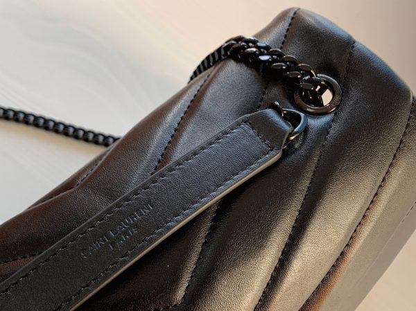 Réplique Sac Saint Laurent LouLou Small à Chaîne en Noir Intégral – Image 5