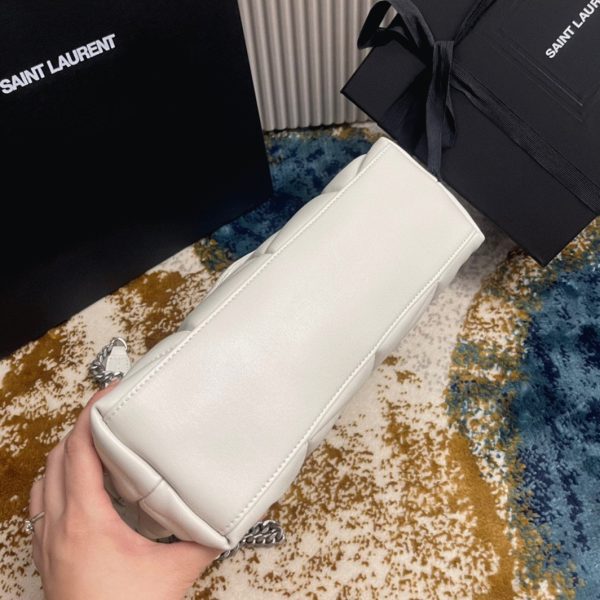 Sac Saint Laurent Puffer Small à Chaîne en Cuir d’Agneau Ivoire – Image 3