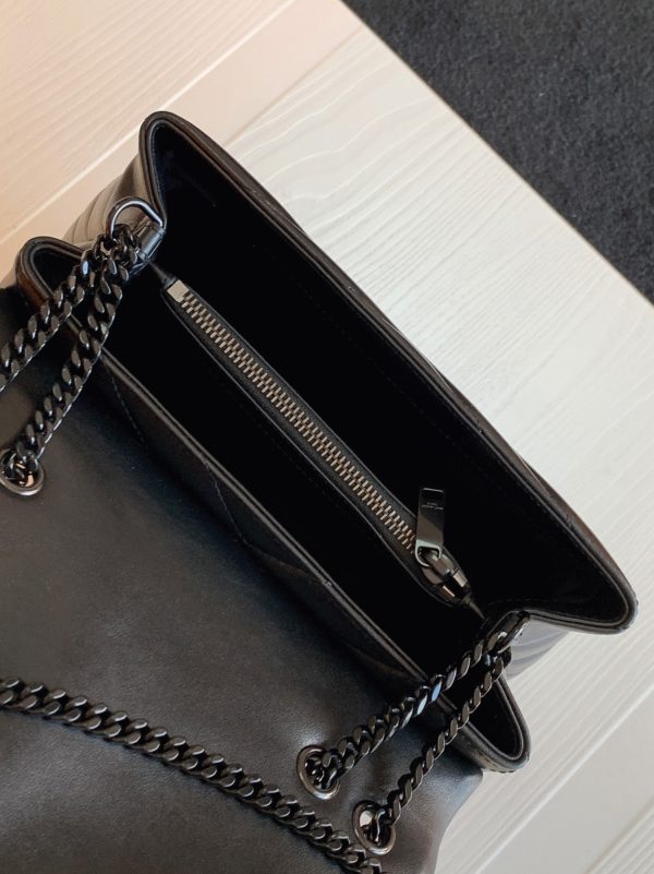 Réplique Sac Saint Laurent LouLou Small à Chaîne en Noir Intégral – Image 3