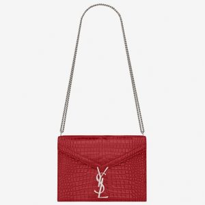 Contrefaçon Sac Saint Laurent Cassandra Medium en Rouge Crocodile