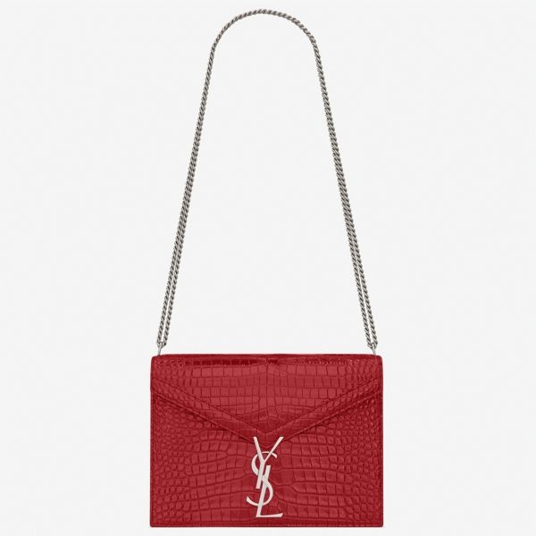 Contrefaçon Sac Saint Laurent Cassandra Medium en Rouge Crocodile