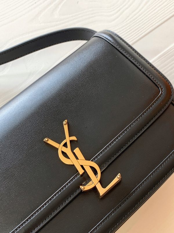 Sac Saint Laurent Solferino Medium en Cuir de Veau Noir – Image 3