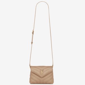 Réplique Sac Saint Laurent LouLou Toy avec Bandoulière en Beige