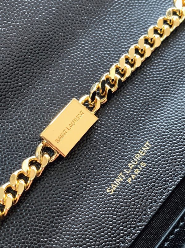 Fausse Sacoche Saint Laurent Kate Small à Frange en Noir – Image 7