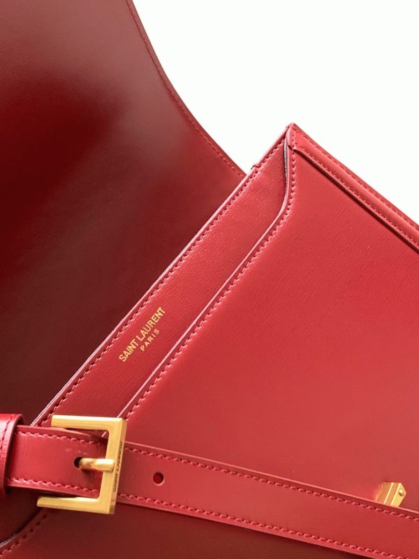 Sac Saint Laurent Solferino Medium en Cuir de Veau Rouge – Image 9