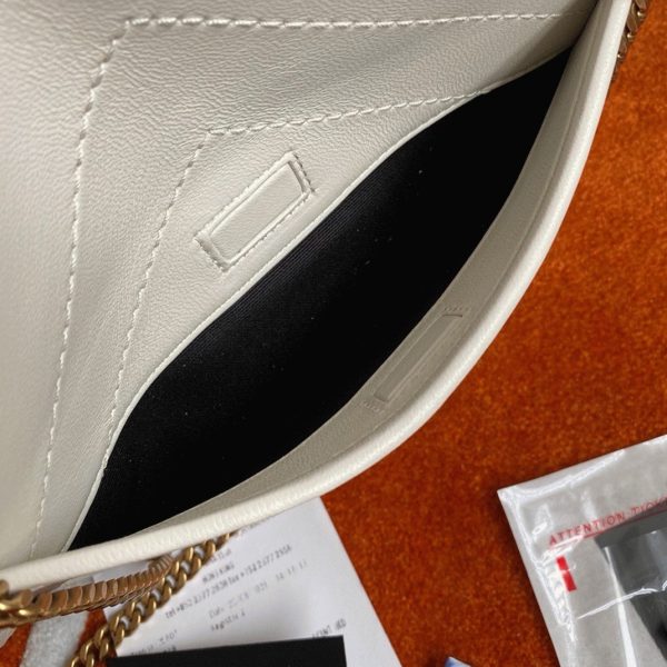 Réplique Sac Saint Laurent Niki Baby à Chaîne en Blanc – Image 8