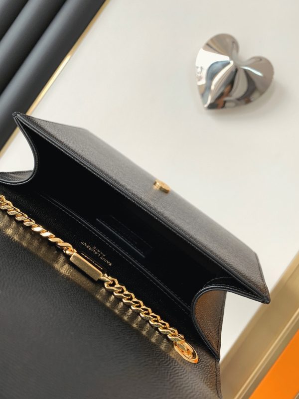 Fausse Sacoche Saint Laurent Kate Small à Frange en Noir – Image 5