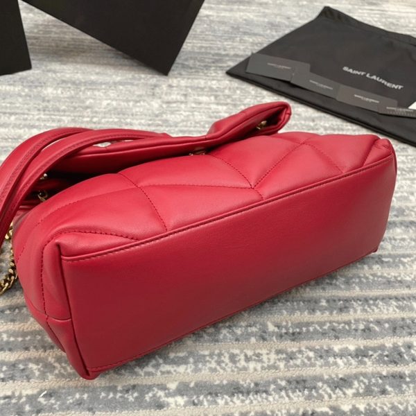 Sac Saint Laurent Puffer Small à Chaîne en Cuir d’Agneau Rouge – Image 4