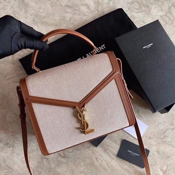 Réplique Sac Saint Laurent Cassandra Medium en Toile Beige – Image 8