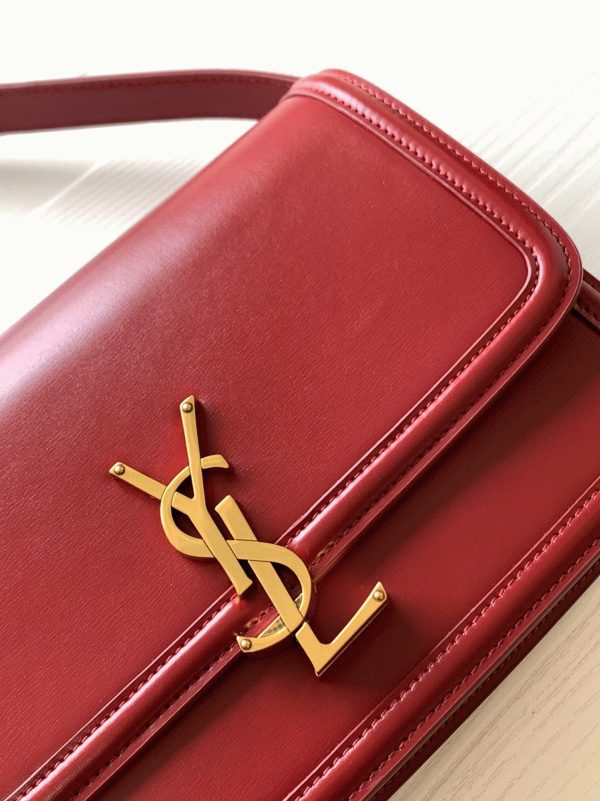 Sac Saint Laurent Solferino Medium en Cuir de Veau Rouge – Image 4