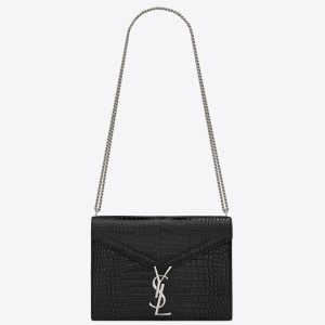 Contrefaçon Sac Saint Laurent Cassandra Medium en Noir Crocodile