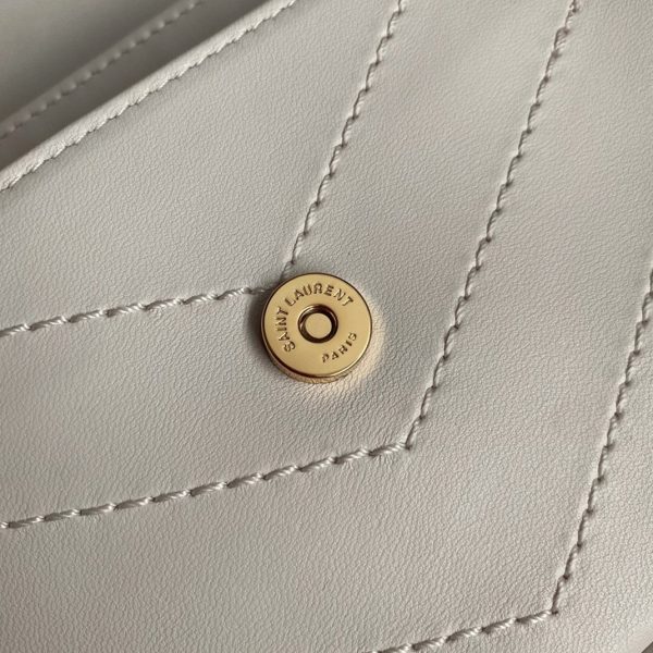 Réplique Sac Saint Laurent Niki Baby à Chaîne en Blanc – Image 11