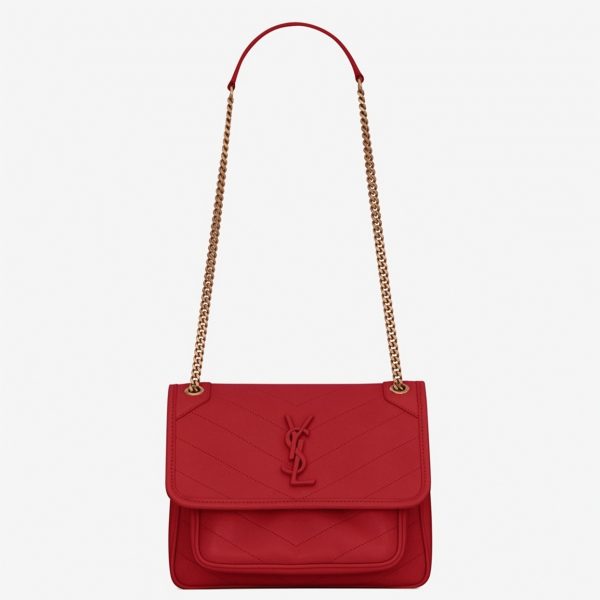 Réplique Sac Saint Laurent Niki Baby à Chaîne en Rouge