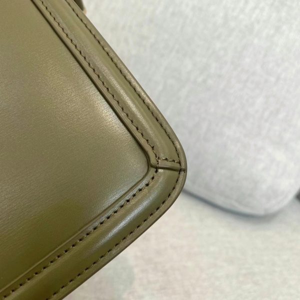 Sac Saint Laurent Solferino Medium en Cuir de Veau Vert Kaki – Image 10