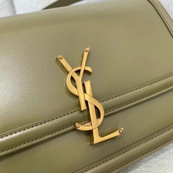 Sac Saint Laurent Solferino Medium en Cuir de Veau Vert Kaki – Image 9