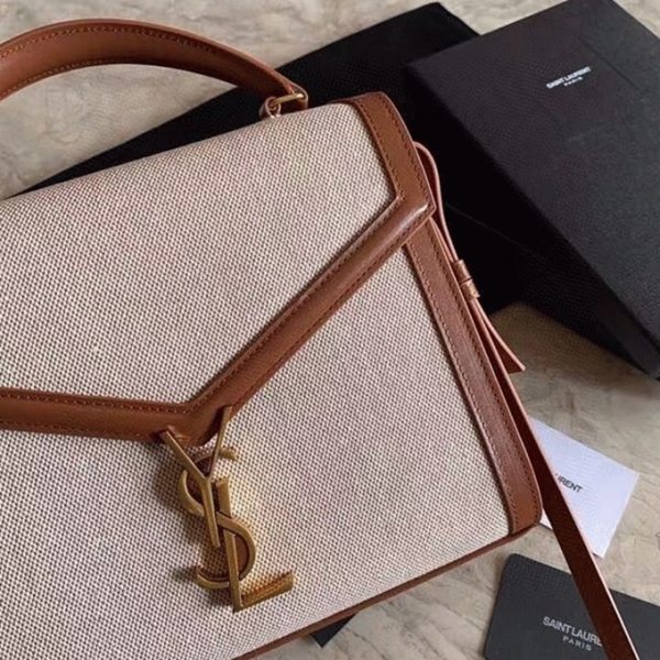 Réplique Sac Saint Laurent Cassandra Medium en Toile Beige – Image 7