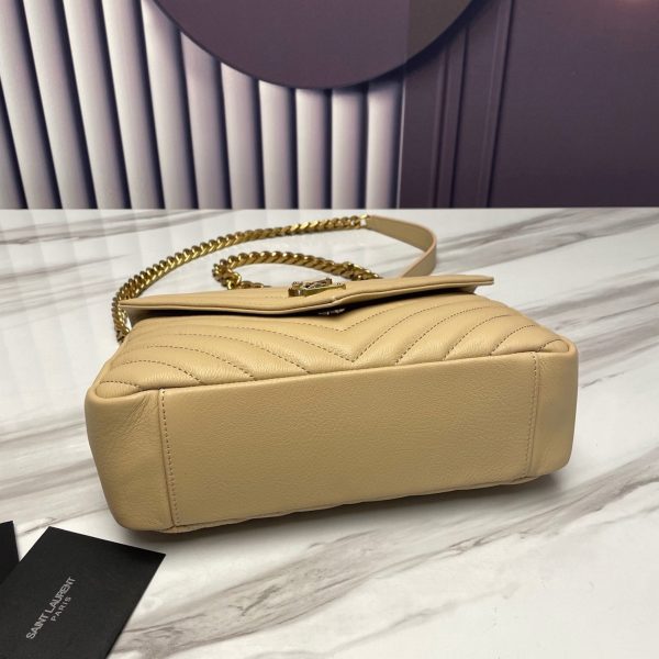 Réplique Sac Saint Laurent College Medium à Chaîne en Beige – Image 4