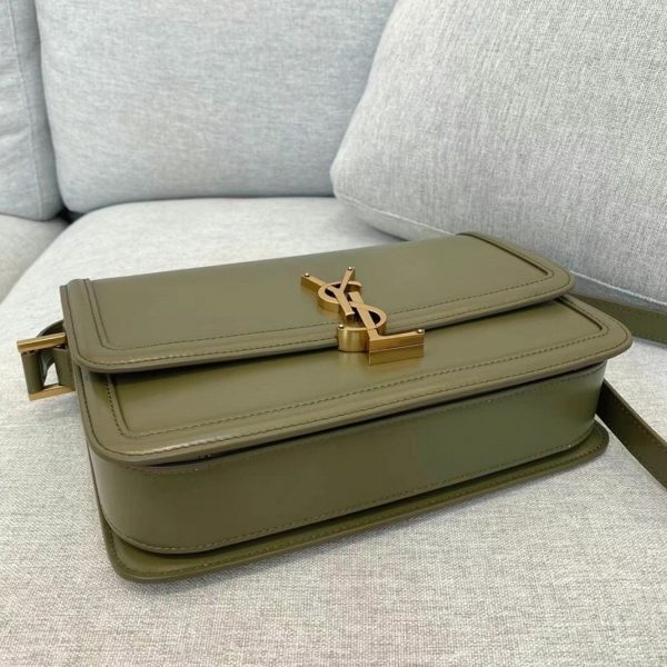 Sac Saint Laurent Solferino Medium en Cuir de Veau Vert Kaki – Image 7