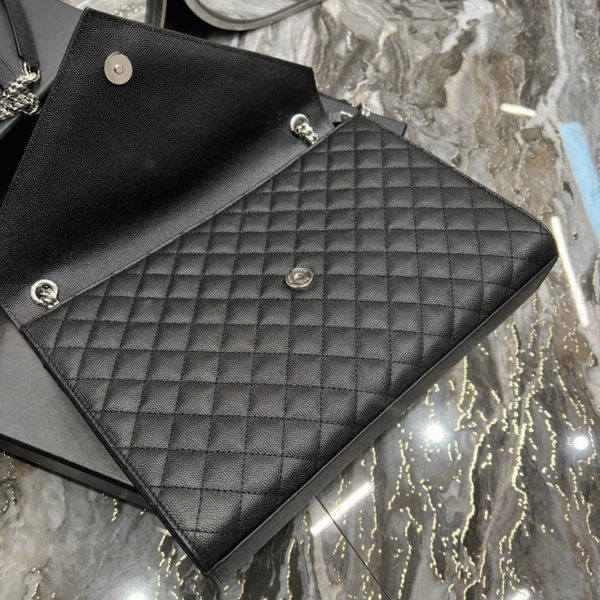 Fausse Sacoche Saint Laurent Envelope Large en Noir – Image 2