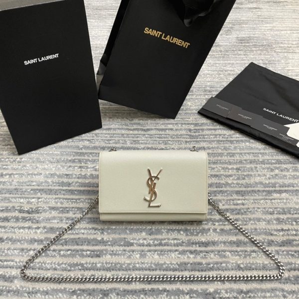Réplique Sac Saint Laurent Kate Small à Chaîne en Ivoire – Image 10
