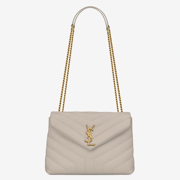Contrefaçon Sac Saint Laurent LouLou Small à Chaîne en Blanc