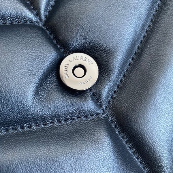 Sac Saint Laurent Puffer Small à Chaîne Noir Intégral en Cuir d’Agneau Matelassé – Image 11