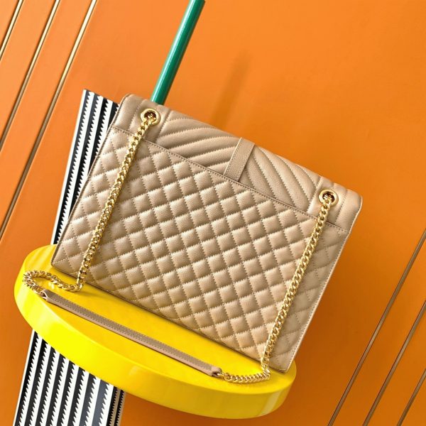 Fausse Sacoche Saint Laurent Envelope Large en Beige – Image 2