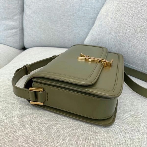 Sac Saint Laurent Solferino Medium en Cuir de Veau Vert Kaki – Image 3