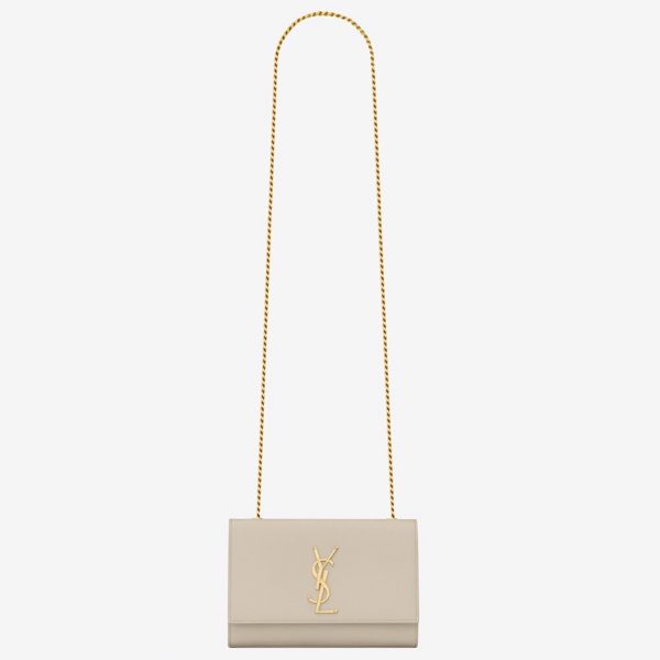 Réplique Sac Saint Laurent Kate Small à Chaîne en Ivoire