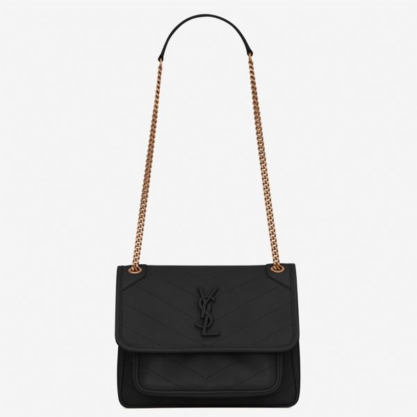 Contrefaçon Sac Saint Laurent Niki Baby à Chaîne en Noir